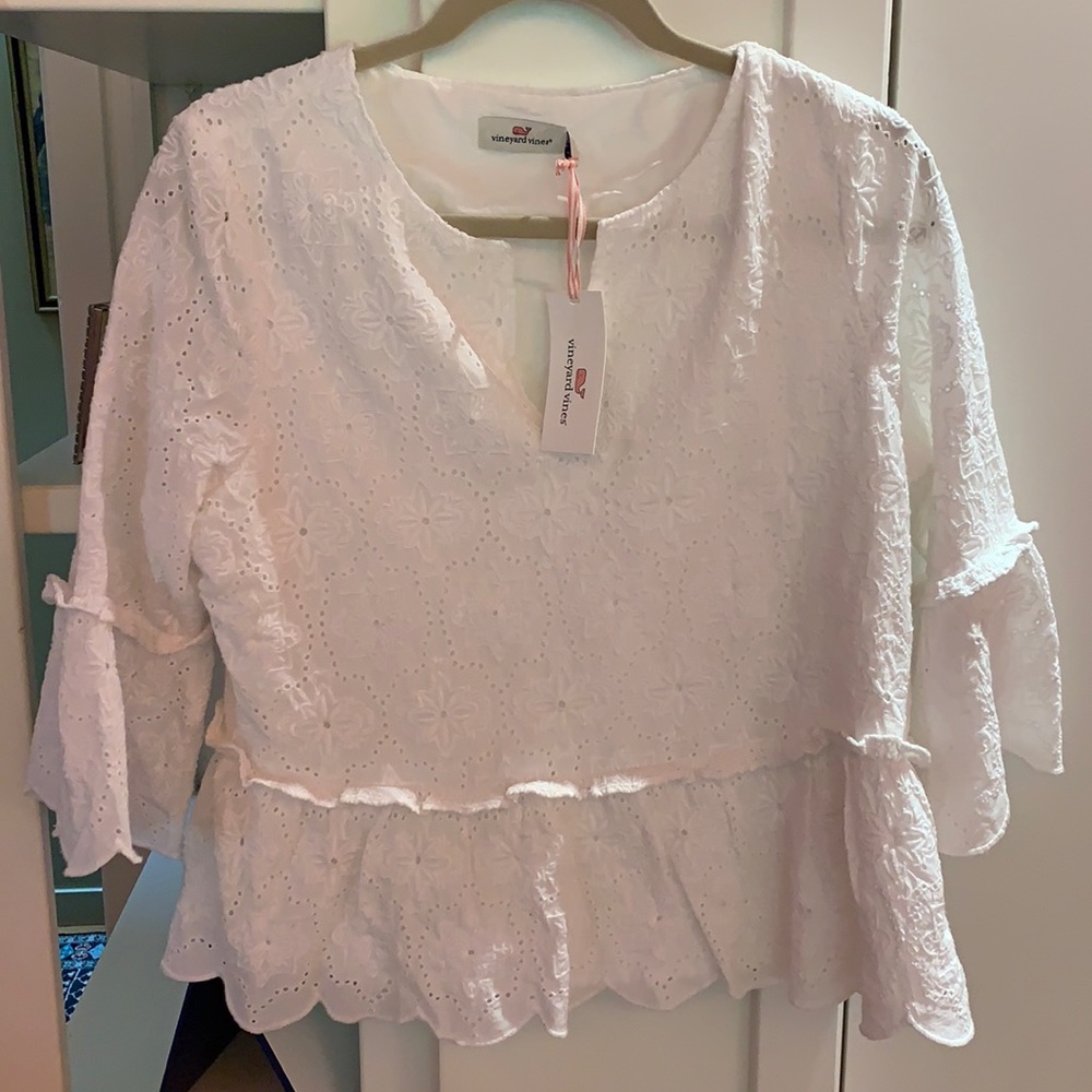 Vineyard Vines Island Eyelet Tiered Top!